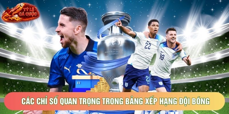 Các chỉ số quan trọng trong bảng xếp hạng đội bóng Các chỉ số quan trọng trong bảng xếp hạng đội bóng